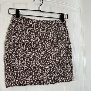 Free People | Leopard Print Mini Skirt Brown Beige‎ | Women's 0